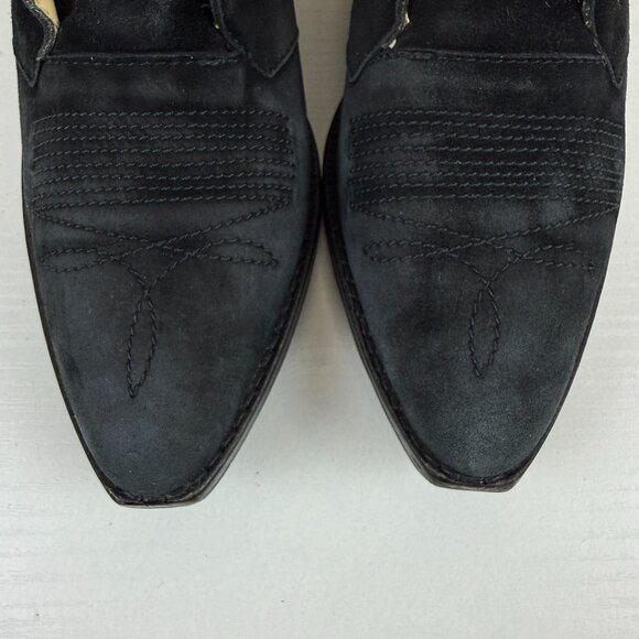 Toga Pulla Western Buckle Black Suede Ankle Boots - Picture 8 of 16